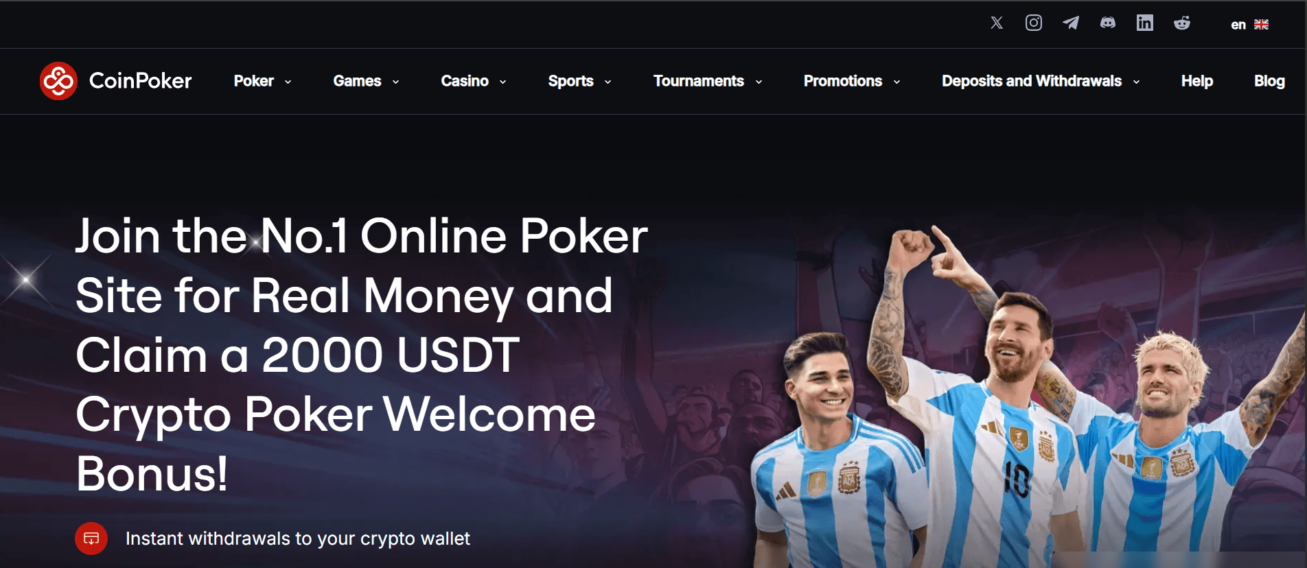 Snapshot of CoinPoker casino showcasing crypto deposits and provably fair poker play